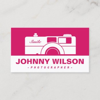 Vintage Retro Camera Photographer Business Card by BlackEyesDrawing at Zazzle