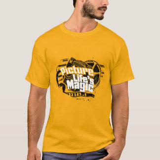 Vintage , retro camera T-shirt in yellow color