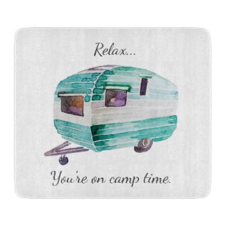 Vintage Retro Camper Camping Cutting Board