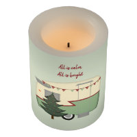 Vintage Retro Camper Christmas Flameless Candle