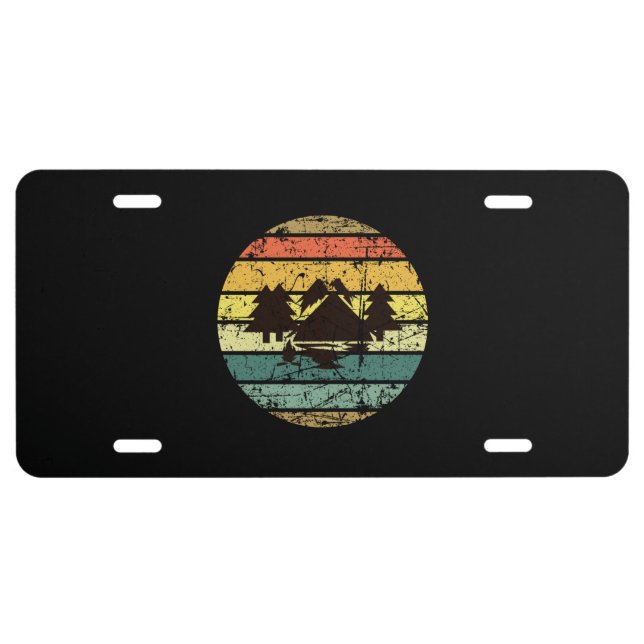 Vintage Retro Camping License Plate (Front)