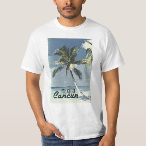 Vintage retro Cancun Mexico Poster T_Shirt