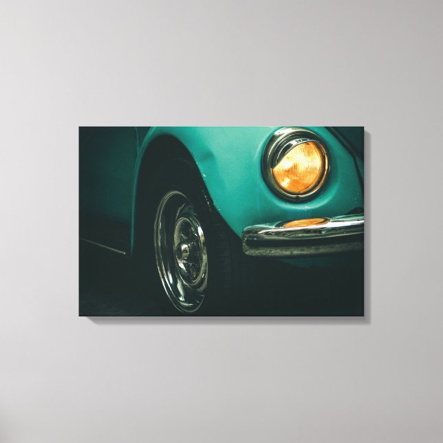 Vintage, retro car front image on canvas print (Front)