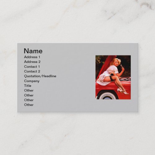 Vintage Retro Gil Elvgren Car Mechanic Pinup Girl Business Card Templates