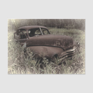 Vintage Retro Car Rustic Brown Old Antique Tissue Paper