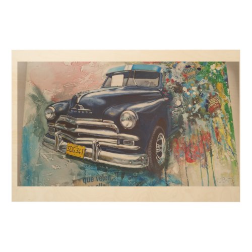 Vintage Retro Car Wood Wall Art