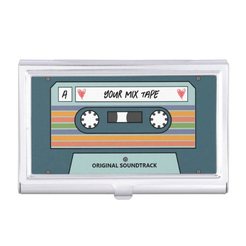 Vintage Retro Cassette Mix Tape Customizable Business Card Case