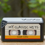 Vintage Retro Cassette Tape Bluetooth Speaker<br><div class="desc">Cool retro cassette tape speaker with text "my classic hits".  Customize the text and add your name for a personalized gift.  Great for lovers of classic and old school music.  Unisex design for men and for women.  Suitable for kids and adults.</div>