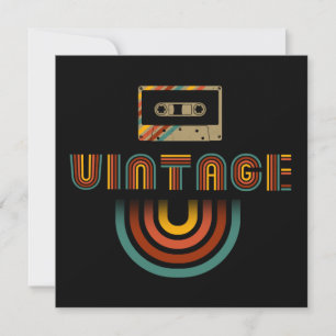 Vintage Retro Cassette Tape Recorder  Invitation