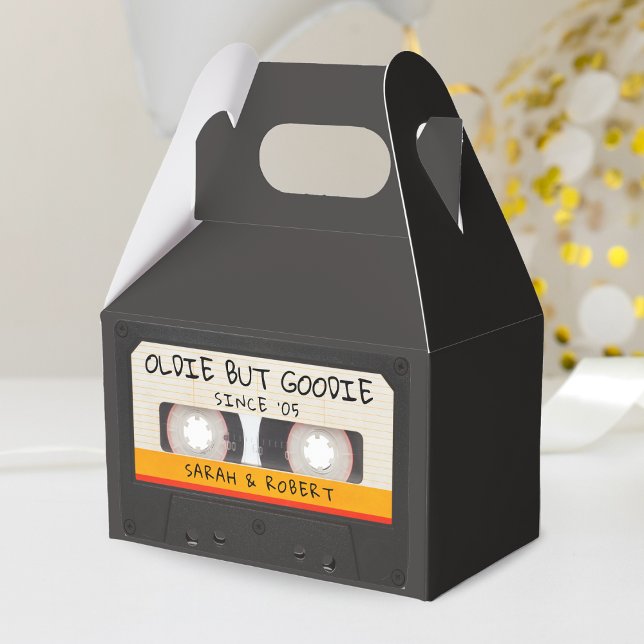Vintage Retro Cassette Tape Wedding Favor Boxes (Vintage Retro Cassette Tape Oldie but Goodie Wedding Favor Favor Box)