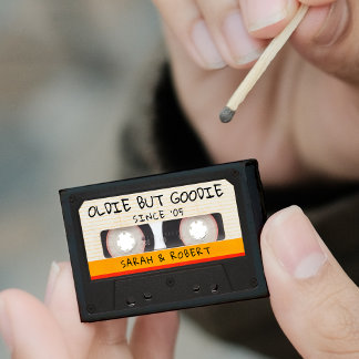 Vintage Retro Cassette Tape Wedding Favor Matchboxes