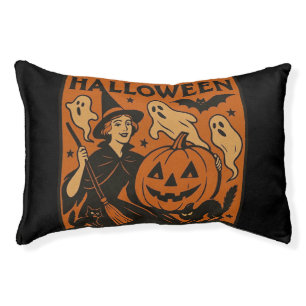 Vintage/retro cat, ghost, pumpkin & witch pet bed