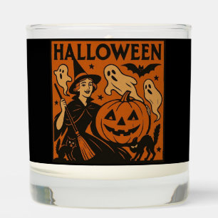 Vintage/retro cat, ghost, pumpkin & witch scented candle