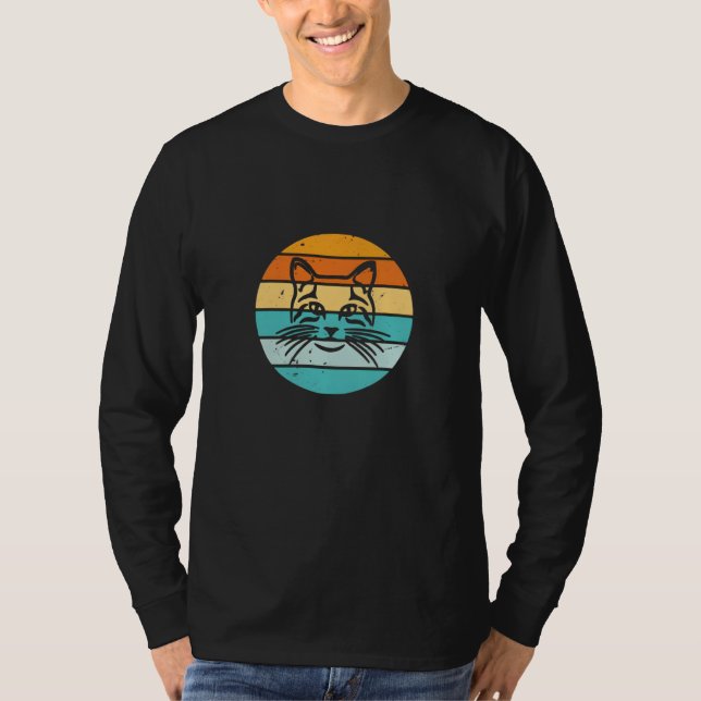 Vintage Retro Cat Sunset T-Shirt (Front)