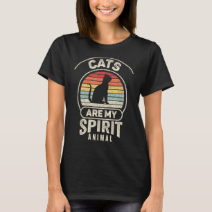Vintage Retro Cats Are My Spirit Animal Cat   T-Shirt