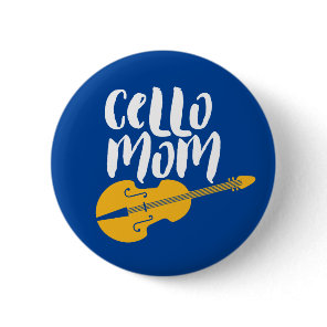 Vintage Retro Cello Mom Cellist Player Button