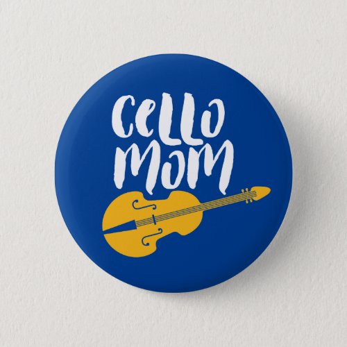 Vintage Retro Cello Mom Cellist Player Button