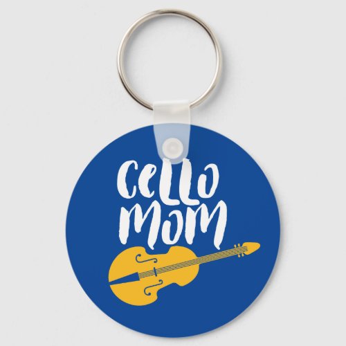 Vintage Retro Cello Mom Cellist Player Keychain