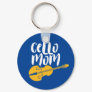 Vintage Retro Cello Mom Cellist Player Keychain