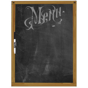 Vintage Retro Chalkboard Typography Menu (L) Dry-Erase Board