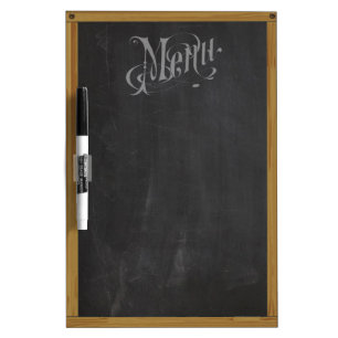 Vintage Retro Chalkboard Typography Menu (M) Dry-Erase Board