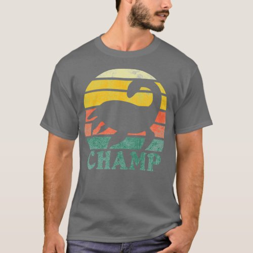 Vintage Retro Champ Lake Champlain Monster Graphic T_Shirt