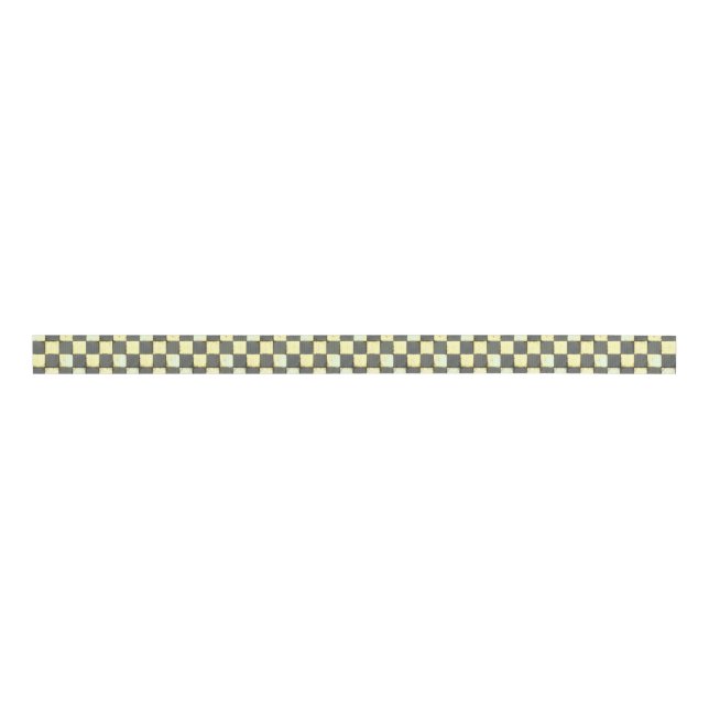 Vintage Retro Checkerboard Tile Grosgrain Ribbon (Front)