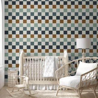 Vintage Retro Checkerboard Wallpaper