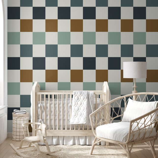 Vintage Retro Checkerboard  Wallpaper (Kids)