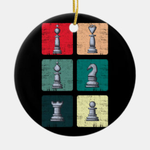 Vintage Retro Chess Perfect gift For Chess Players Ceramic Ornament