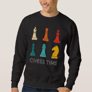 Vintage Retro Chess Player Chess Time Sweatshirt