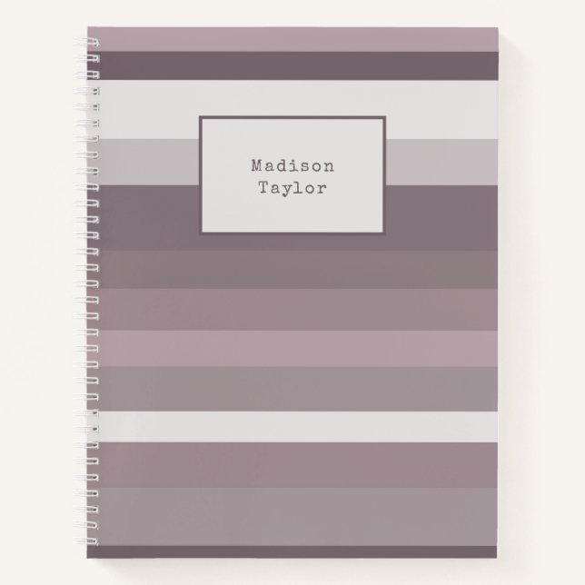 Vintage Retro Chic Pastel Purple Stripes Notebook (Front)