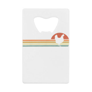 Vintage Retro Chickens T Shirt For Men Women Gift. Credit Card Bottle Opener