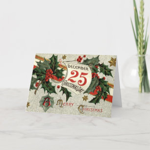 Vintage Retro Christmas Art Holiday Card