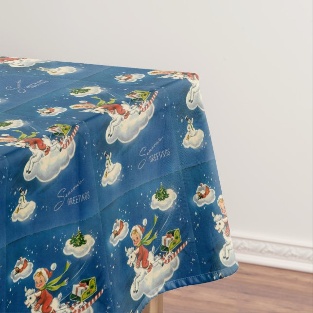 Vintage Retro Christmas Boy Tablecloth (In Situ)