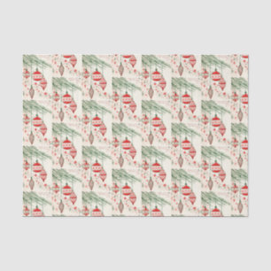 Vintage retro Christmas bulb pattern party wrap Tissue Paper
