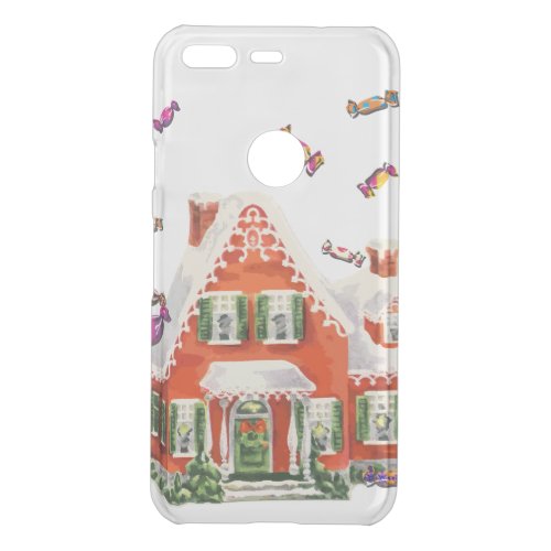 vintage retro christmas candy gingerbread house uncommon google pixel case