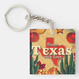Vintage Retro Christmas  From Texas with Love Keychain