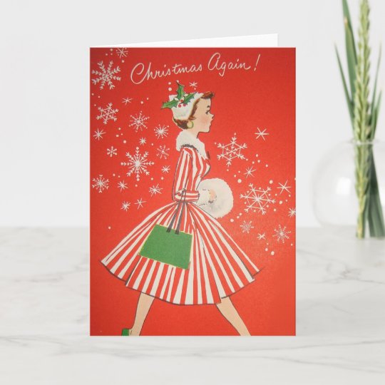 Vintage Retro Christmas Greeting Card | Zazzle.com