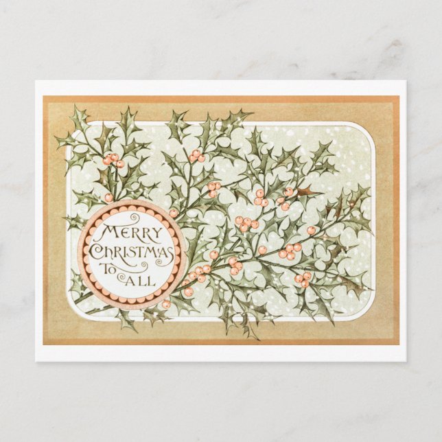 Vintage Retro Christmas Holiday Greeting Pos Card (Front)