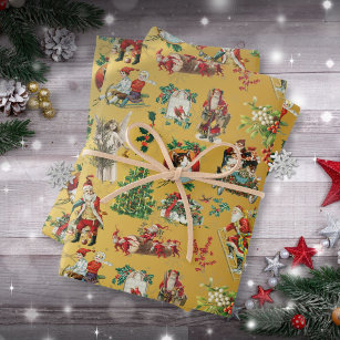 Vintage Santa Wrapping Paper – Kamu