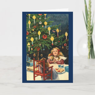 Vintage Retro Christmas Holiday Personalized  Card