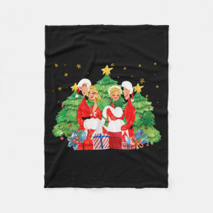 Vintage Retro Christmas Holiday White Movie 1954 8 Fleece Blanket