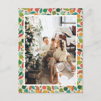 Vintage Retro Christmas Ornaments and Lights Holiday Postcard