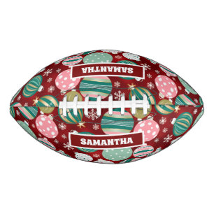 Vintage Retro Christmas Ornaments and Snowflakes Football