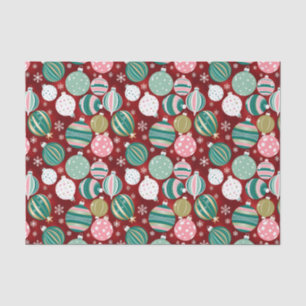 Vintage Retro Christmas Ornaments and Snowflakes Tissue Paper