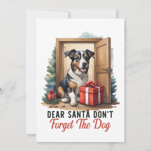  Vintage Retro Christmas Pet Dog Cute Puppy Holiday Card