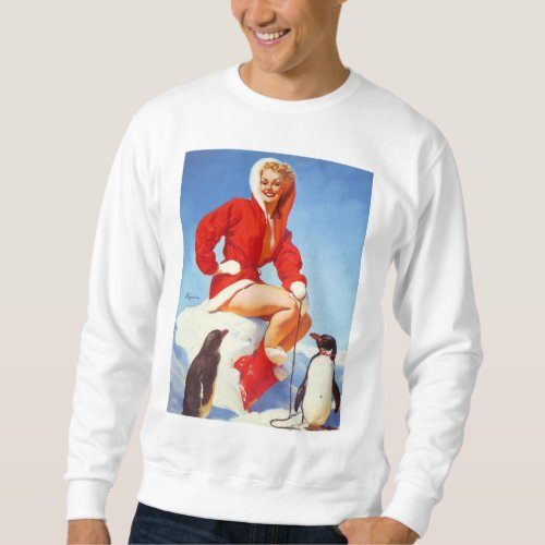 Vintage Retro Christmas Pin UP Girl Sweatshirt