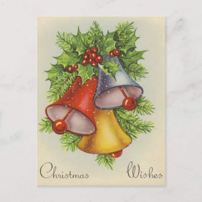 Vintage Retro Christmas Postcard (Front)