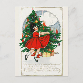 Vintage Retro Christmas Postcard
